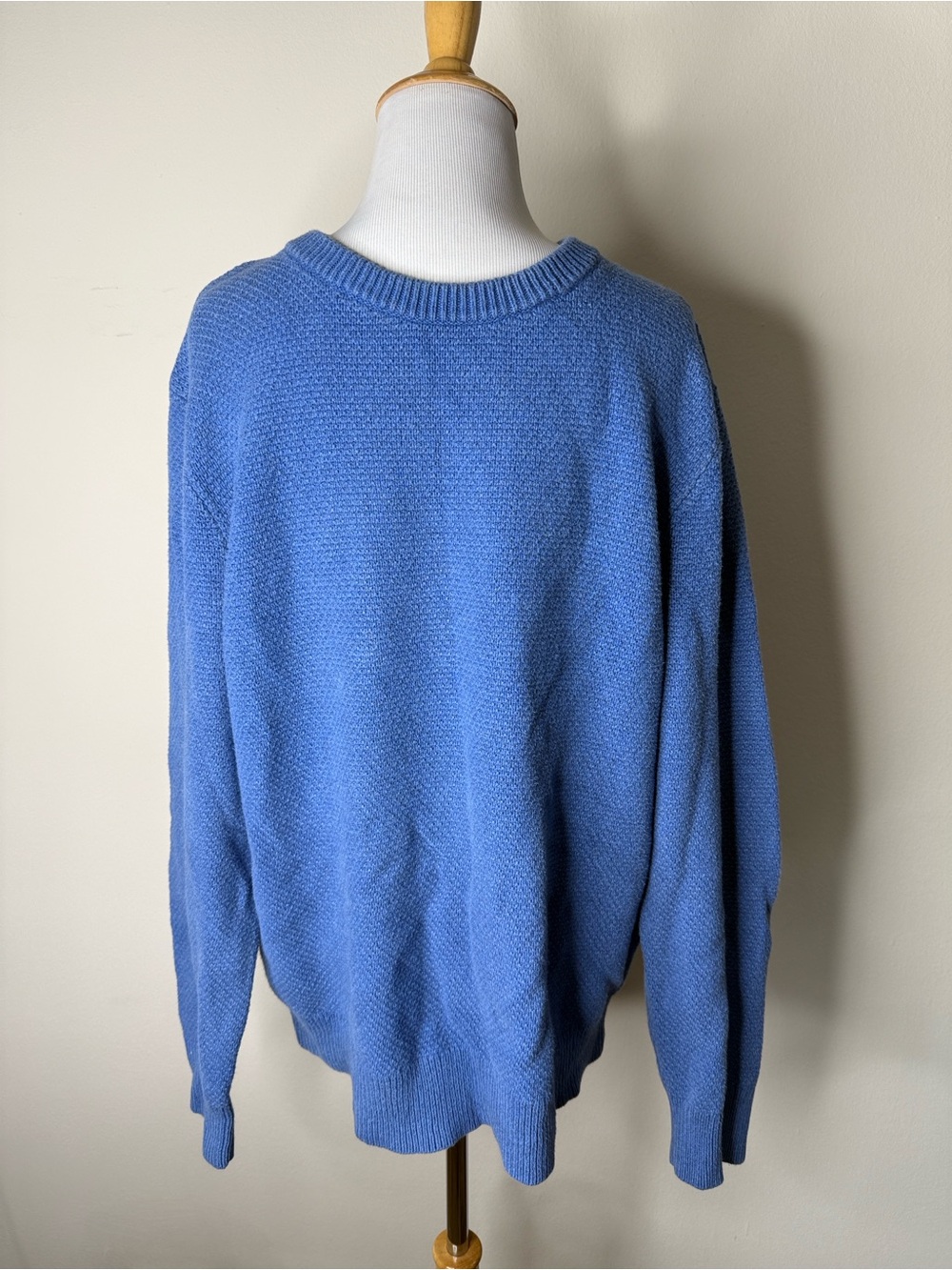 J. Crew Light Blue Textured Cotton Crewneck Sweater
